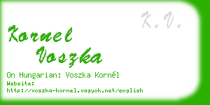 kornel voszka business card